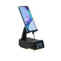 Žadintuvas Bluetooth garsiakalbis Planšetės mobiliojo telefono stovas Sukamas pakeliamas sulankstomas nešiojamas įkrovimo blokas LED spalvotos lemputės U disko grotuvas