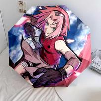Sakura Haruno Naruto pattern, automatic folding umbrella, portable and foldable design, 8 ribs, a Christmas or birthday gift. įvairiaspalvis