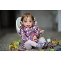 NPK 24 colių naujagimio kūdikio lėlė Reborn Lottie Princesė Mergaitė Gyvybingas švelnus prisilietimas 3D odos meno lėlė su rankomis įskiepytais plaukais 60CM