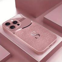 Rožinė raidė S raštas Rožiniai metaliniai dažai Stiklinis kietas telefono dėklas iPhone 17 16 15 14 13 12 11 Pro Max 15 Plus 17 Air 16E iPhone 12