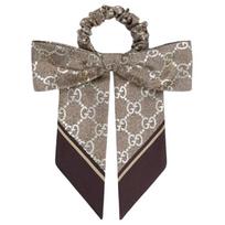 Gucci prekės ženklo etiketė Šilkinis galvos raištis Moteriški aksesuarai Ruda 816541-3G001-9865 Basic Packaging-Box Not Included,F,Brown