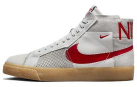 Nike Sb Zoom Blazer Mid Premium Deconstructed White University Red Gum FD5113-100 36.5 gray