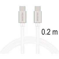 Swissten Textile Universal Quick Charge 3.1 USB-C / USB-C Data and Charging Cable 0.2m silver 71527209