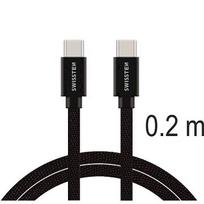 Swissten Textile Universal Quick Charge 3.1 USB-C / USB-C Data and Charging Cable 0.2m Black 71527208