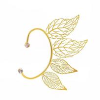 Creative Hollow Leaf Ear Cuff Single Earring for No Piercing Ears Fashion Commuting Statement Jewelry