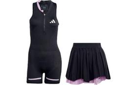 Adidas AEROREADY dviejų dalių sijonų komplektai moterims, apvalia iškirpte, vidutinio ilgio, trumpi IB6813 XXL