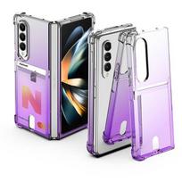 Gradientinis skaidrus dėklas, skirtas Samsung Galaxy Z Fold 4 5 g sulankstomas išmaniojo telefono dėklas su kortelių lizdais TPU smūgiams atsparus apsauginis dangtelis Samsung Z Fold 4