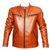 Vyriška avinėlio Mango Tan odinė striukė | Stovas apykaklė | Slim Fit motociklininko striukė | Laisvalaikio drabužių striukė | Žiemos dovanų striukė XS gelsvai ruda