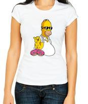 Homer Sprinkle Bae, The Simpsons, W/B  Women's 3/4 Short Sleeve T-Shirt H506 XL