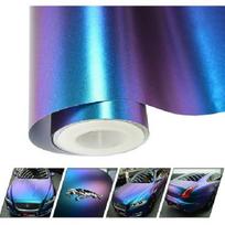 Chameleono vinilinė plėvelė Matinė metalizuota transporto priemonės plėvelė Violetinė į mėlyną Tampri Oro