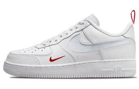 Nike Air Force 1 Low Cut Out Swoosh White University Red Metallic Silver DO6709-100 41