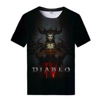 Žaidimas Diablo 4 3D Spausdinti marškinėliai Vyriški Moteriški marškinėliai trumpomis rankovėmis Gatvės apranga Harajuku mados dideli marškinėliai Vaikiški viršutiniai drabužiai XL