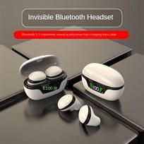 Mini12 mini miego ausinės Bluetooth 5.3 belaidės nematomos ausinės sportinės vandeniui atsparios HIFI stereofoninės triukšmo mažinimo ausinės balta