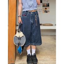 Harajuku Y2k Moteriškos Šviesiai Mėlynos Blauzdos Ilgio Džinsai su Kišenėmis Laisvi Džinsiniai Kelnės Japoniški 2000-ųjų Oversize Džinsai Vintage Drabužiai S mėlyna
