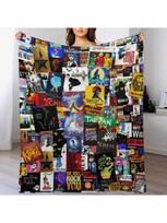 Miuziklų koliažas IV Originalus pledas Lova langeliais Žieminiai lovos Miego maišas Flaneliniai pledai 75X95CM pilka spalva