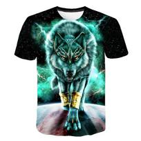 Animal Wolf Summer Men t-shirt 3D Short-Sleeved Leisure Animal Wolf T shirt Fashion Printed T-shirt Fashion 6XL