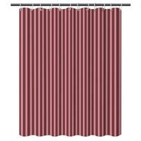 Cabernet ir abrikosų dryžuota dušo užuolaida – Modernūs vertikalūs dryžiai, 12 kabliukų, 70,87×70,87  Minimalistinis vonios kambario dekoras W60H190(CM)-1 Pcs