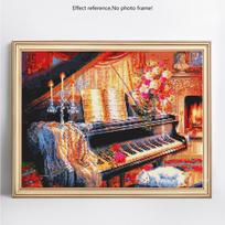 „Pasidaryk pats“ deimantinės mozaikos pilnas apvalus grąžtas fortepijonui, deimantinis paveikslas, siuvinėjimas, išpardavimas Kalnų krištolas 20X30