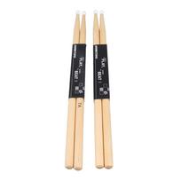 2 poros klevo medienos 7A būgnų lazdelių su nailoniniais antgaliais, mušamųjų instrumentų priedai