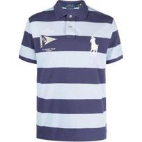 Polo Ralph Lauren Classic Pony Logo Striped Straight Fit Short Sleeve Polo Shirt Men tops Blue 710944168-001 L