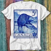 1954 Canada Beaver Postage Stamp T Shirt Top Tee 539 2XL