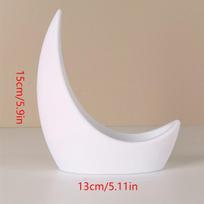 1 PC Crescent Flower Pot - Celestial Moon Shape Succulent Plant Pot with Drainage Holes, Durable Plastic Indoor/Outdoor Garden Decoration balta