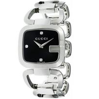 Gucci YA125406 G Diamonds Juodas Moteriškas Laikrodis 32mm sidabras