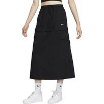 Nike Sportswear Essential Moteriškas vidutinio juosmens austas cargo midi sijonas Juodas FV7504-010 M