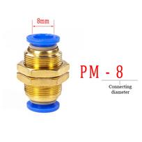 PM Oro movos Vamzdžiai Greitosios jungtys OD Vamzdis Tiesus 4 6 8 10mm Varinės Pneumatinės jungtys Vandens Stumiamo tipo Žarnos jungtis 10PCs
