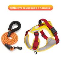 New Large-sized Dog Chest and Back Strap, Anti-escape, Explosion-proof, Flushable Vest Style Breathable Pet Supplies M geltona