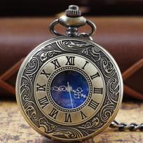 10pcs/lot Wholesale Vintage Roman Digital Pocket Watch Mens Unisex 30cm Waist Hook Chain Necklace Quartz Pocket FOB Watch juoda