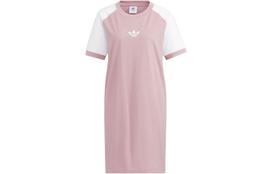 Adidas Originals suknelė trumpomis rankovėmis moteriška violetinė rožinė H49565 32