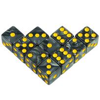 Marmuriniai D6 žaidimo kauliukai 10 vnt. Kvadratiniai kampai 16 MM Matematikos pramoga Akrilinis lošimo įrankis Kauliukai red