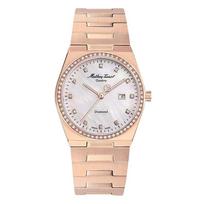 Mathey-Tissot Zeus Diamond Accents Rose Gold Tone Stainless Steel Mother Of Pearl Dial Quartz D118SPI Women's Watch perlamutro spalvos