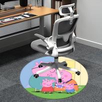 Peppa Pig šeimos kėdės kilimėlis apvalus kilimas - Namų dekoras, Biuro kilimas, Tinka miegamajam, svetainei, įvairioms patalpoms0272b 80cm