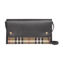 Burberry Classic Vintage Check Odinė Maža Woc Pečių Crossbody Sankryžos Sankabos Rankinė Moteriškos rankinės Juoda 80418021 Basic Set (Bag+Dust Bag)
