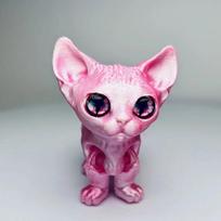 3D spausdintas Siamo katės judančių sąnarių Fidget žaislas Streso mažinimo Deimontavimo Stalo papuošalas Vaikų figūrėlė Žaislas Suaugusiems Vaikams Dovana 12cm rožinė