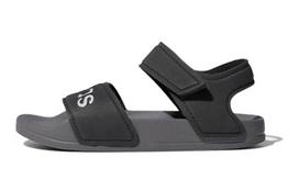 Adidas Neo Adilette Synthetic Leather Minimalist Style Children's Sandals Black Gray Kids' G26877 33
