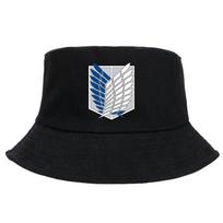 Attack On Titan Anime Bob Bucket Hat Summer Harajuku Panama Unisex Fisherman kepures Korėjos juodos kepurės Juokingi paplūdimio kepuraitės gray