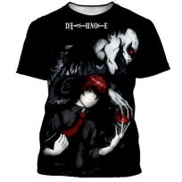 Anime Death Note 3D marginti marškinėliai Vyriški Moterų mada Laisvalaikio Harajuku stiliaus marškinėliai Gatvės drabužiai Hiphopo drabužių marškinėliai XXL