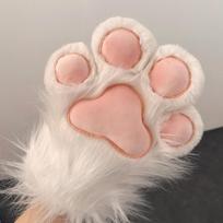 1Pair Funny Cat Paws Glove Cartoon Plush Furry Cat Cosplay Kig Costume Gloves Tiger Claws Cosplay Full Finger Faux Fur Mittens One Size