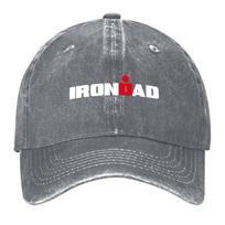 2026 IronDad, Triatlono Tėtis, Triatlonininkas Tėtis Kepuraitė Su Snapeliu Snap-Back Kepurė Regbis Gatvės Stilius Moteriška Vyriška