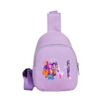 Cartoon 26 English Letter K-Pop Demon Hunters Printed Kawaii Chest Pack for Boy Girl Shoulder Bag Student Portable Crossbody Pouch Kid Christmas Gift