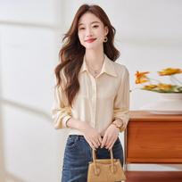 Women's Chic Long-Sleeve Business Blouse EU 37 abrikosas