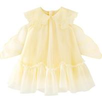 minibala Girls' Butterfly Mesh Princess Dress 110 beige