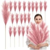 Dirbtinė pampų žolė šilta rožinė PVC, 20 vnt. N90