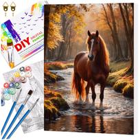 Tapyba pagal numerius su rėmu 40 x 50 cm „Arklys“ TP45