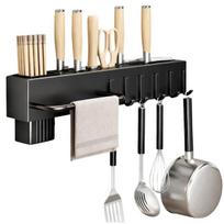 Sieninis virtuvės laikiklis peiliams, juodas 40 cm TP168