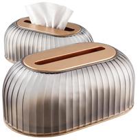 Servetėlių dėžutė dūminė juoda PVC, moderni TP186