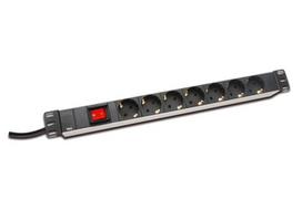DIGITUS 19inch Outlet stripe 7x with on/off switch black 16A 4000W Alu